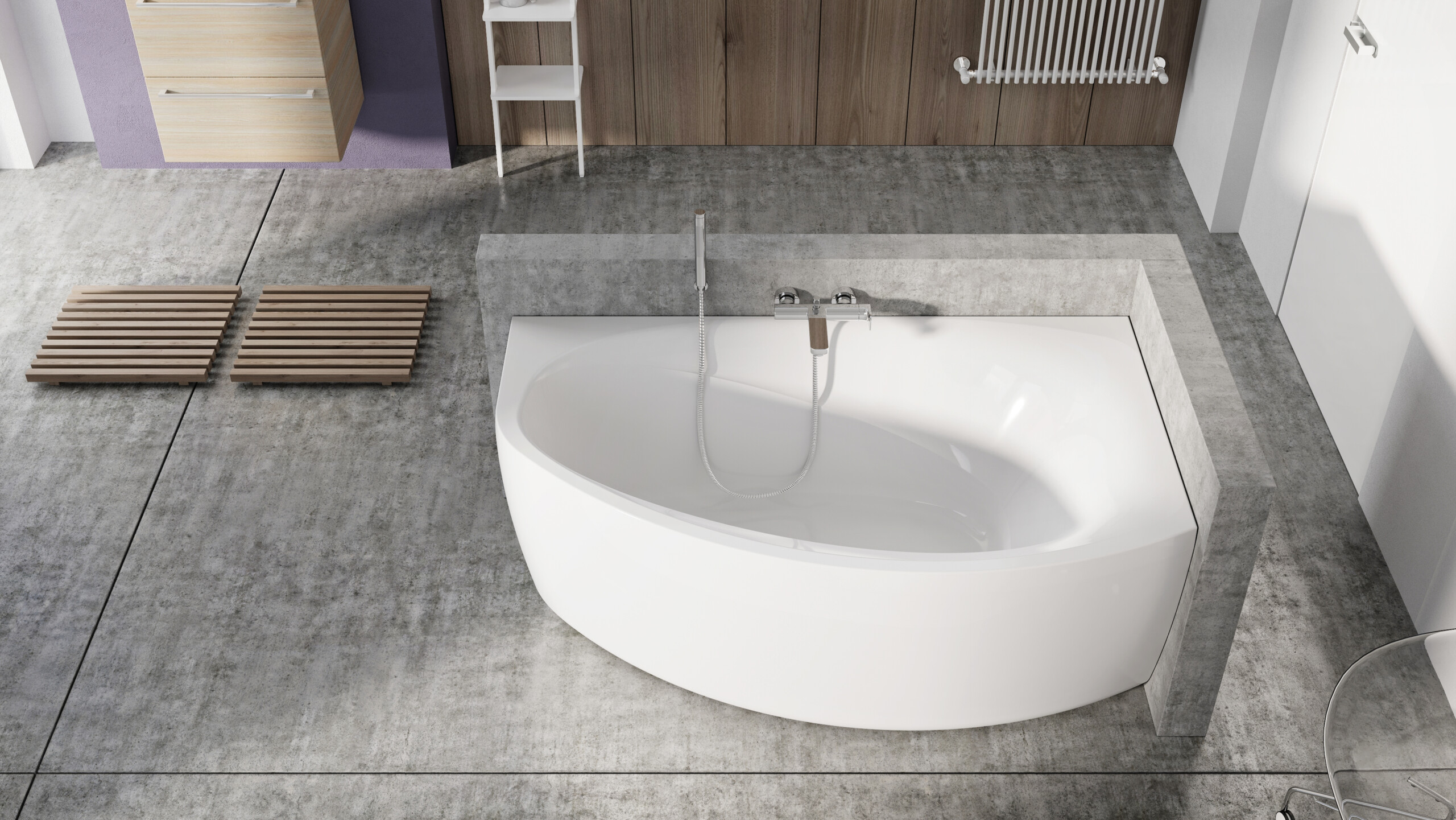 Balteco Eclipse akrüülvann kolmes mõõdus, modernne disain ja mugav kuju, vastupidav konstruktsioon ja Balteco kvaliteet.