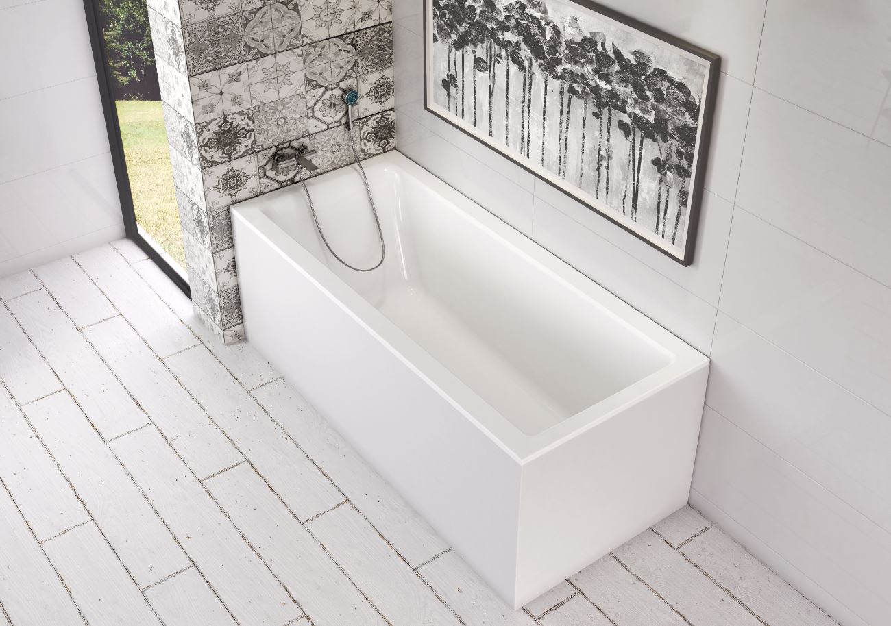 Balteco Forma 190 akrüülvann, pikk ja mugav sirgjooneline vann, sobib kombineerimiseks dušiseinte või kabiiniga kaasaegses vannitoas.