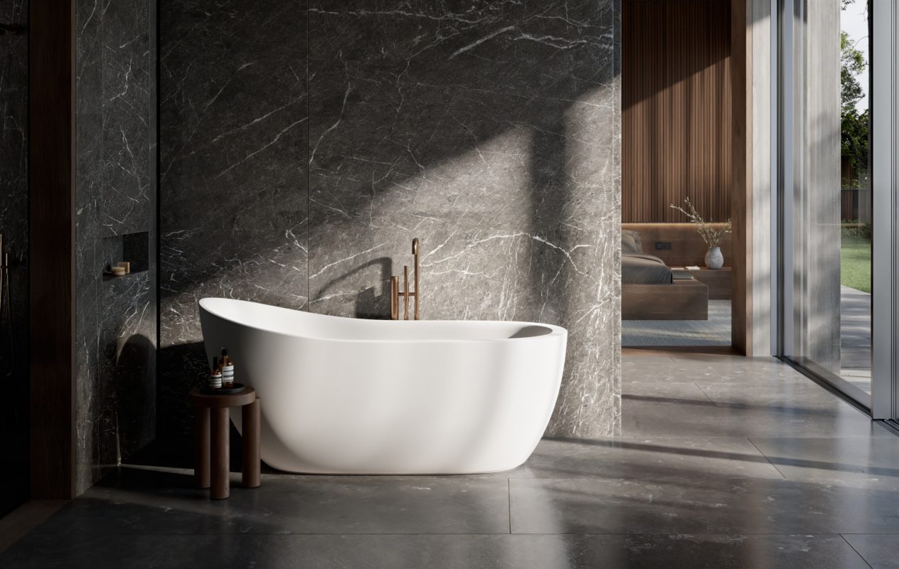 Balteco Gaia freestanding solid surface bath – Estonian design and handcrafted quality