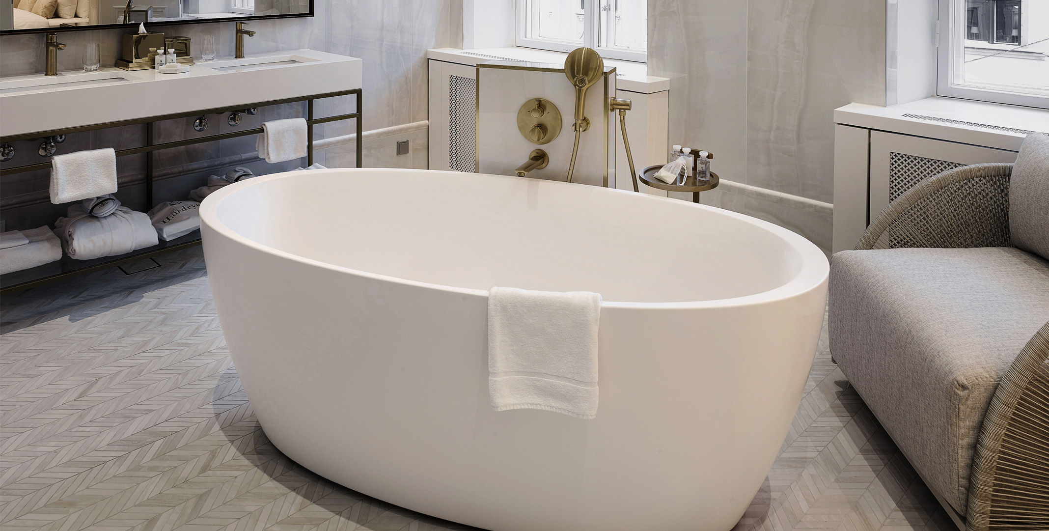 Senzo bathtub in a bathroom at the five-star Hotel Maria in Helsinki